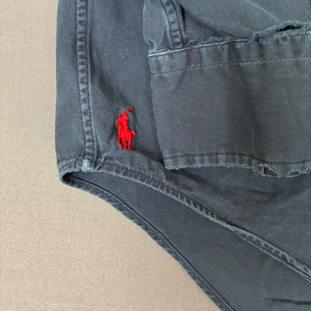 Vintage Ralph Lauren Navy Blue Big Shirt Men's Size XL Red Pony Pocket - Picture 2 of 5